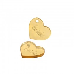 Plexi Acrylic Charm Heart "bride" 17x15mm