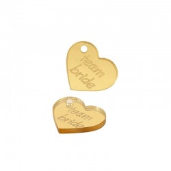 Plexi Acrylic Charm Round "team bride" 17mm