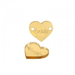 Plexi Acrylic Connector Heart "bride" 17x15mm