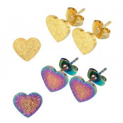 Boucles d'Oreilles Cœurs en Acier Inoxydable 304