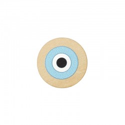 Wooden Round w/ Evil Eye 35mm