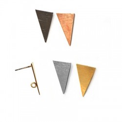 Brass Earring Triangle 13x23mm
