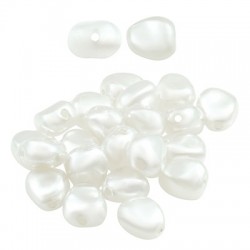 Pearl ABS Bead Irregular Flat 9x7mm (Ø1mm)