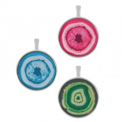 Plexi Acrylic Pendant Round with Zamak Setting 33mm