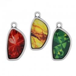Plexi Acrylic Pendant Irregular with Zamak Setting 13x21mm