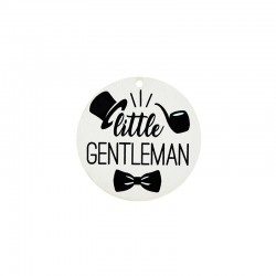 Wooden Pendant Round "little GENTLEMAN" 50mm