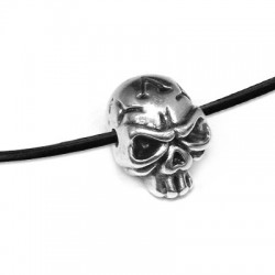 Passant Tête de Mort en Métal/Zamak 9x12mm (Ø1,8mm)