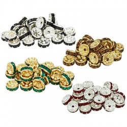 Metal Spacer Rondelle with Strass 7mm Ø1mm