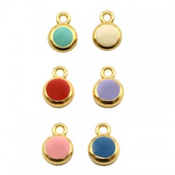Zamak Charm Round w/ Enamel 8mm
