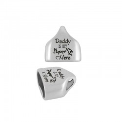 Zamak Terminal "Daddy is my Hero" 24x23mm (Ø 20.2x10.2mm)