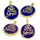Charm rond en Laiton Émaillé « Be Free » 25 mm