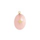 Colgante de Cuarzo Rosa Ovalado con Estrella de Acero Inoxidable 304 13 x 21 mm