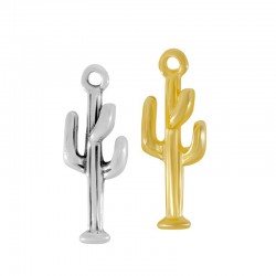 Pendentif Cactus en Métal/Zamac, 19x8mm