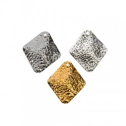 Colgante de Metal Latón Rombo Irregular 17x19mm