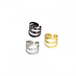 Brass Earring Clip Triple  9x10mm