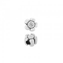 Passant Fleur en Métal/Zamac, 12x8mm (Ø 5mm)