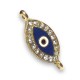 Connettore in Zama Smaltato Occhio Ovale con Strass 10x21mm