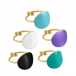 Stainless Steel 304 Ring Round w/ Enamel 15x17mm