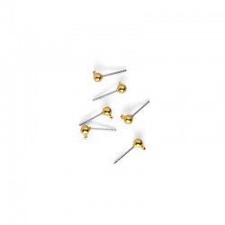 Clous d'oreilles boule en Métal/Laiton 4mm
