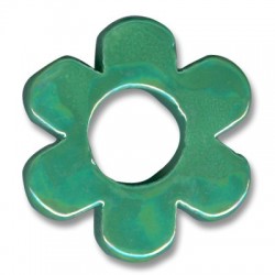 Enameled Ceramic Pendant Flower 45mm Ø16mm
