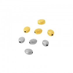 Stainless Steel 316 Slider Oval w/ Flowers 6.5x8mm (Ø1.5mm)