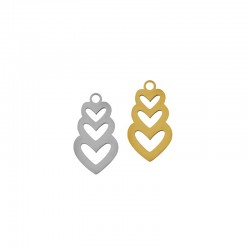Stainless Steel 304 Charm Heart 9x16mm
