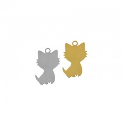 Stainless Steel 304 Charm Cat 9x13mm