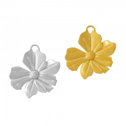 Pendentif Fleur en Acier Inoxydable 304 27 x 24 mm