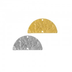 Acciaio Inossidabile 304 Semicerchio Martellato con 2 Fori 24X12 mm