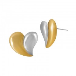 Stainless Steel 304 Earring Heart 27.3x25.3mm