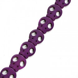 Howlite Bead Skull Flat 27x24mm