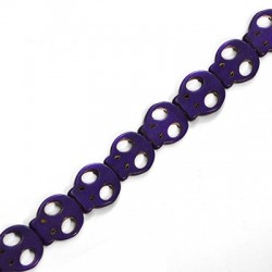 Howlite Bead Skull Flat 21x19mm