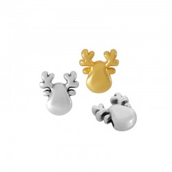 Zamak Slider Reindeer Head 10x12mm (Ø2.5mm)