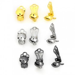 Orecchino in Metallo Ottone Rotondo a Clip 9x15mm