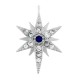 Brass Charm Star with Zircon 12x18mm