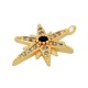 Brass Charm Star with Zircon 12x18mm