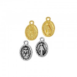 Zamak Charm Oval w/ Jesus 8x10mm