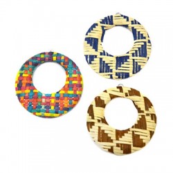 Pendentif rond en Tissu 41 mm