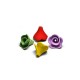 Curseur Zamak Effet Caoutchouc Fleur 14 mm