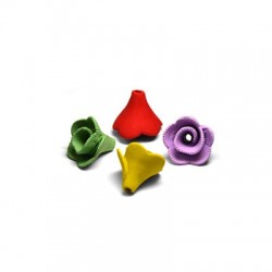 Curseur Zamak Effet Caoutchouc Fleur 14 mm