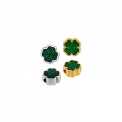 Zamak Slider Four Leaf Clover w/ Enamel 9mm (Ø2.2mm)