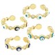 Anello Metallo Eco Ottone Smaltato con Occhio e Zirconi 20mm