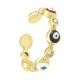 Enameled Brass Finger Ring with Evil Eye Zircon 24mm