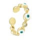 Anello Metallo Eco Ottone Smaltato con Occhio e Zirconi 20mm