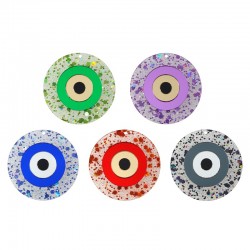 Plexi Acrylic Pendant Round w/ Evil Eye 50mm