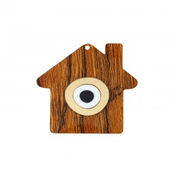 Plexi Acrylic Pendant House w/ Evil Eye 70x63mm