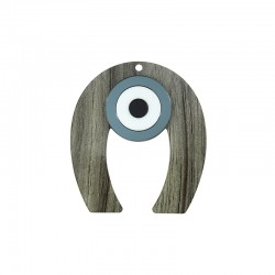 Plexi Acrylic Pendant Horseshoe w/ Evil Eye 62x70mm