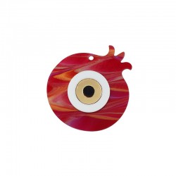 Plexi Acrylic Pendant Pomegranate w/ Evil Eye 60mm