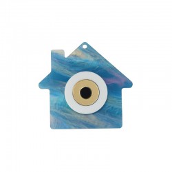 Plexi Acrylic Pendant House w/ Evil Eye 67x62mm
