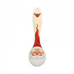 Wooden Ladle w/ Santa Claus & Mistletoe 67x232mm